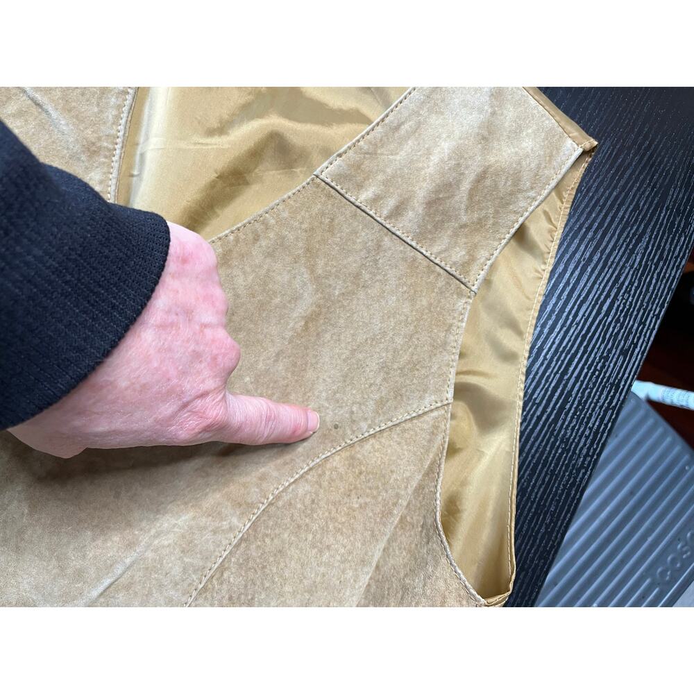 Tan/Camel Color Suede Button-up Vest by Two Twenty - image 7